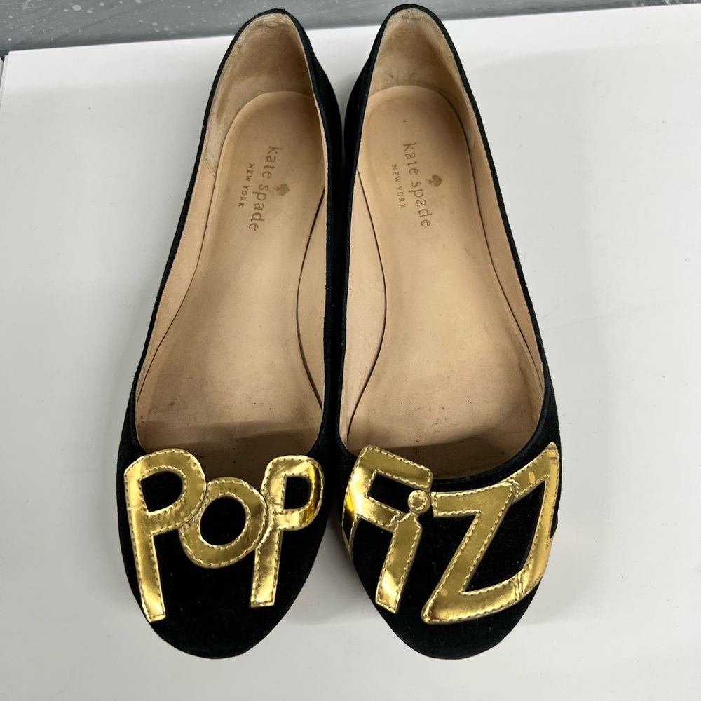 Kate Spade Black and Gold Women's Flats
